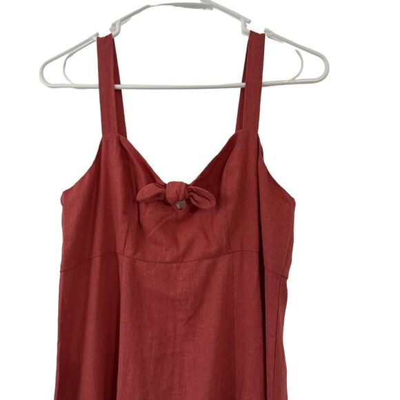 Women's LOFT Lounge Shift coral pink/salmon, v-neck midi Dress, Size S - Picture 5 of 13